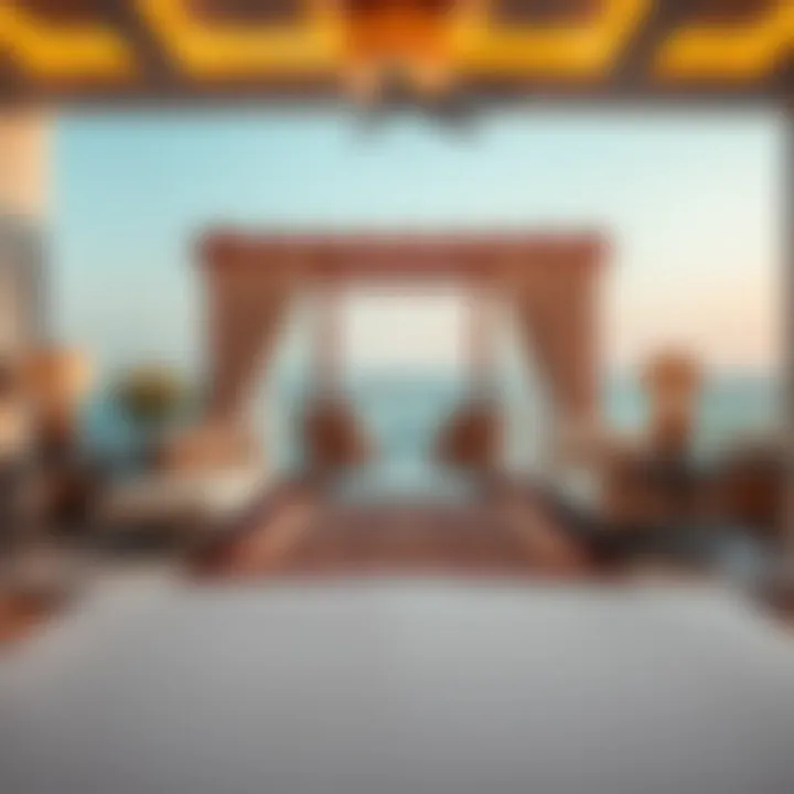 Elegant resort suite with luxurious amenities overlooking the sea