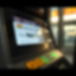 Close-up of a Nol Card on a public transportation ticket machine