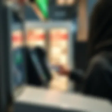 User checking Nol Card balance at a kiosk