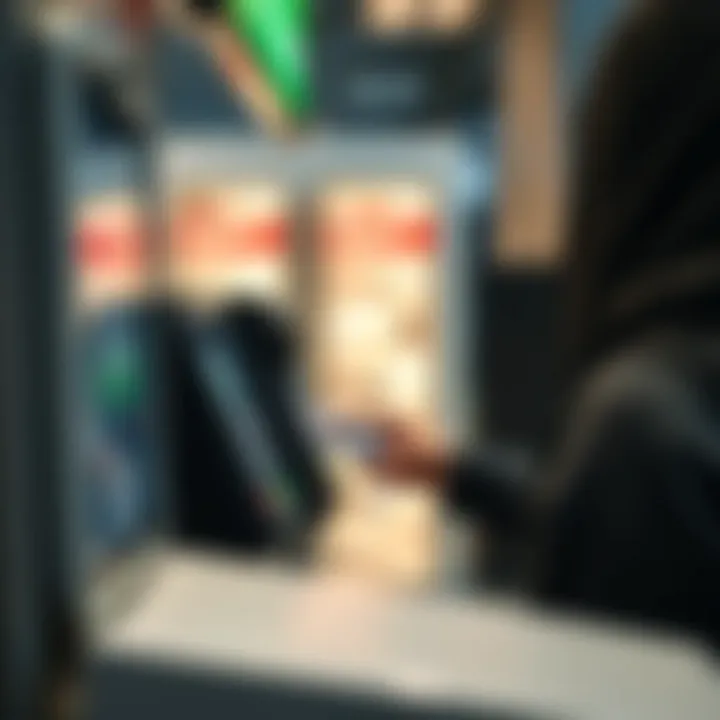 User checking Nol Card balance at a kiosk