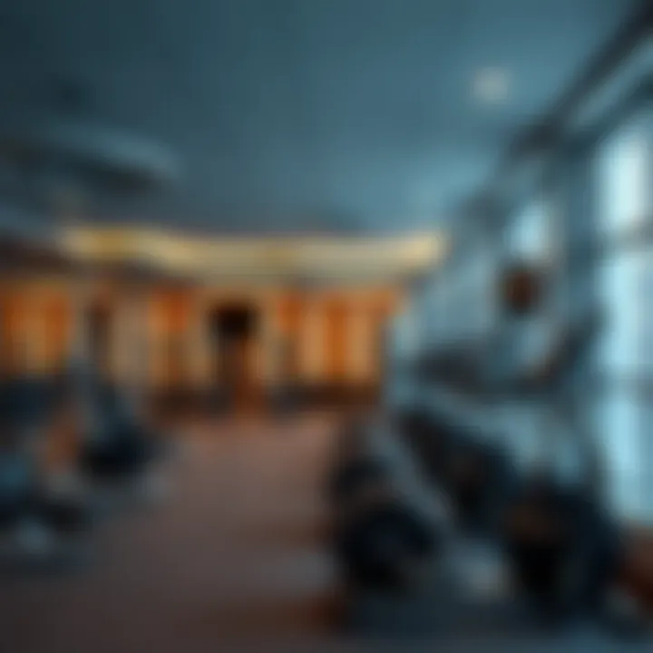 Modern gym interior with advanced equipment