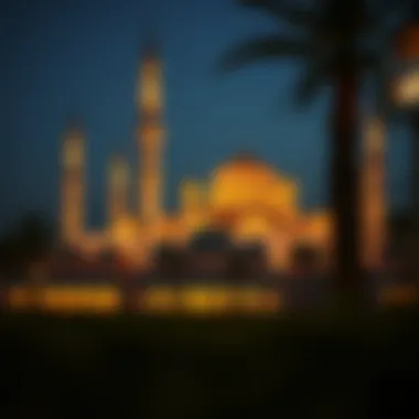 Illuminated Mosque at Ramadan An illuminated mosque during Ramadan evenings
