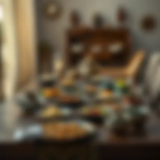 Traditional Iftar table set with various dishes