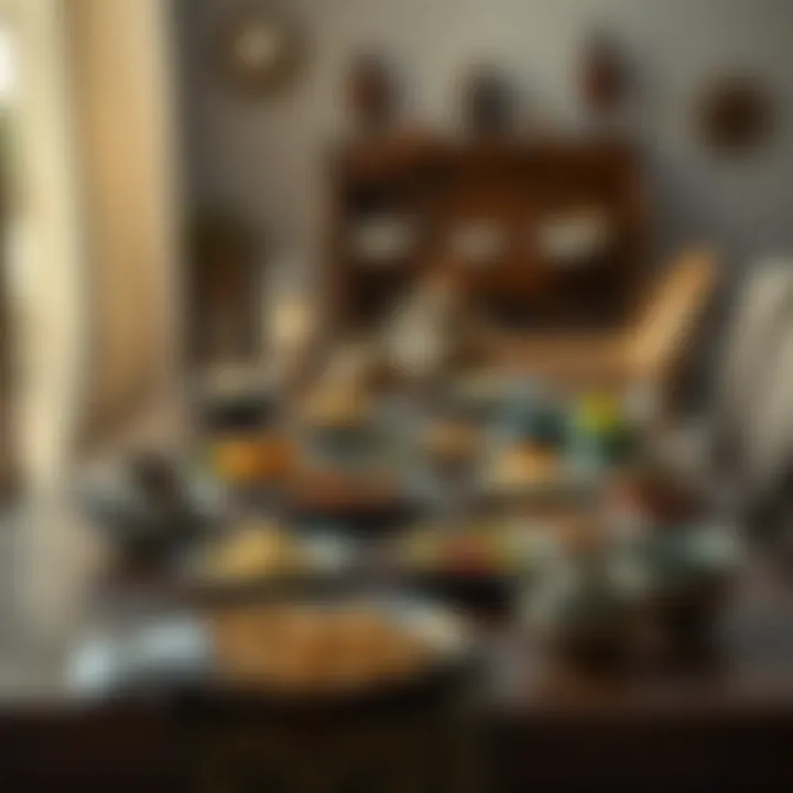 Traditional Iftar table set with various dishes