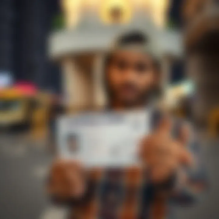 Expatriate holding a labor card document