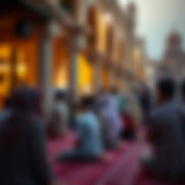 Local community participating in evening prayer