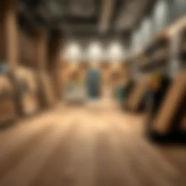 Stylish parquet flooring options displayed in a showroom