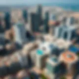 Aerial view of Dubai's urban landscape showcasing diverse architecture
