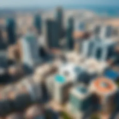 Aerial view of Dubai's urban landscape showcasing diverse architecture
