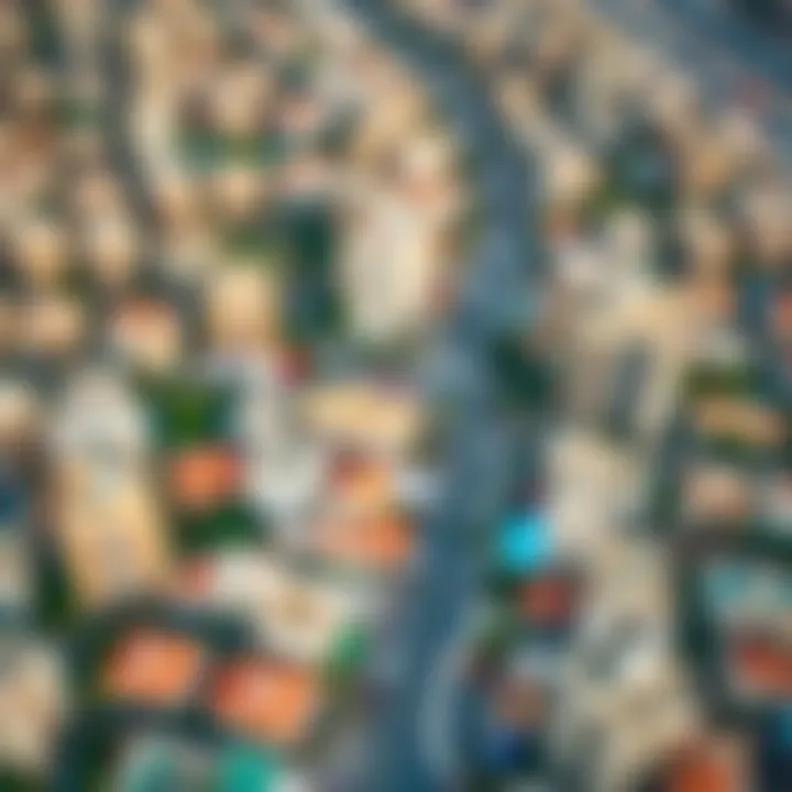 Aerial view of a bustling Dubai neighborhood