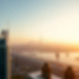 View of Dubai skyline with Emirates ID representation