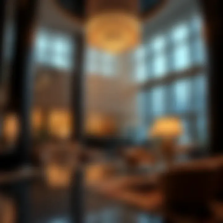 Luxurious hotel lobby with modern design elements
