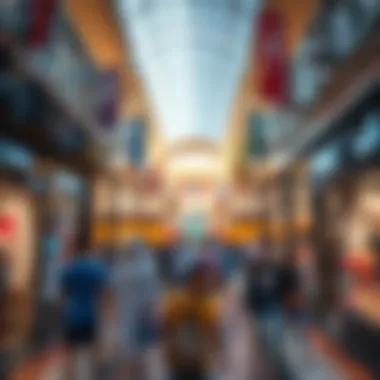 Diverse Retail Experience at Warqa Mall Vibrant retail area bustling with shoppers and diverse stores