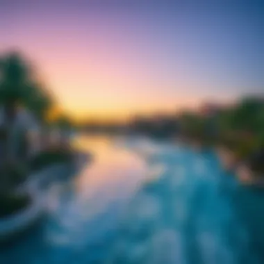 Serene Lazy River Experience A serene view of the lazy river winding through Atlantis