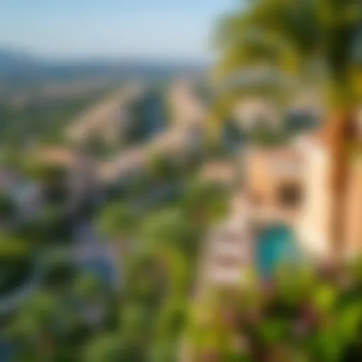 Aerial view of Whispering Pines showcasing lush greenery and luxurious villas