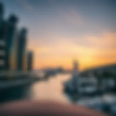 Sunset Over Yas Bay Waterfront Stunning sunset over Yas Bay enhancing the waterfront experience